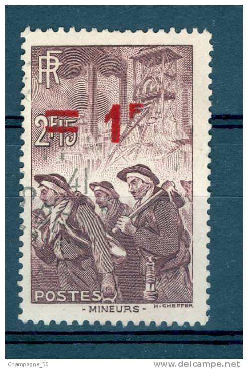 VARIÉTÉS FRANCE 1940 / 41 N° 489 MINEURS  OBLITÉRÉ - Gebraucht