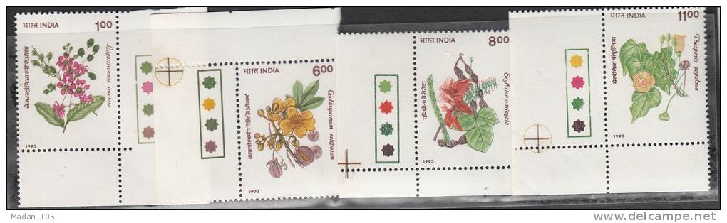 INDIA 1993 Indian Flowering Trees, 4 Values, Complete Set, With Traffic Lights, MNH(**) - Ungebraucht