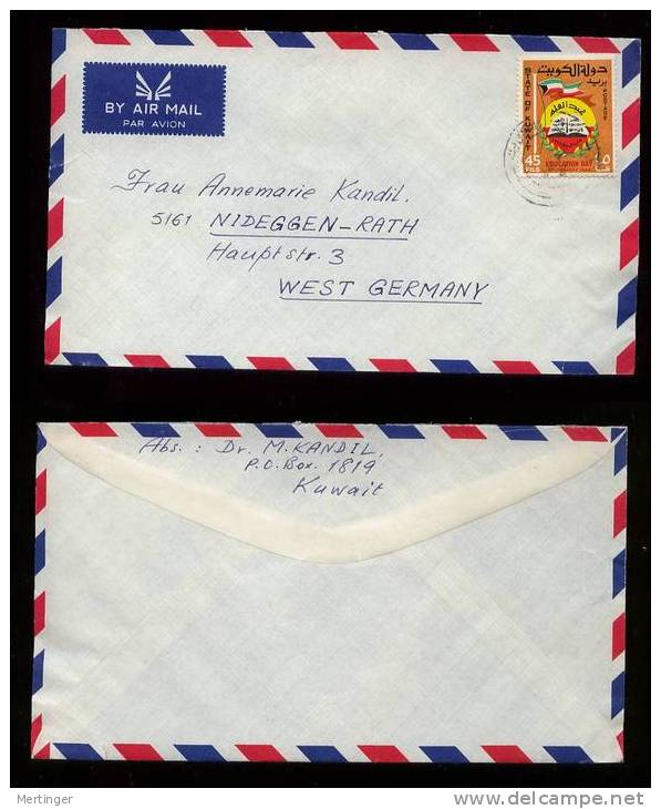 Kuwait 1968 Cover Airmail To Germany EDUCATION DAY - Koweït