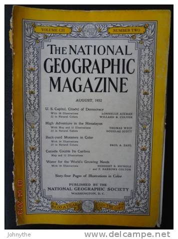 National Geographic Magazine August 1952 - Wissenschaften
