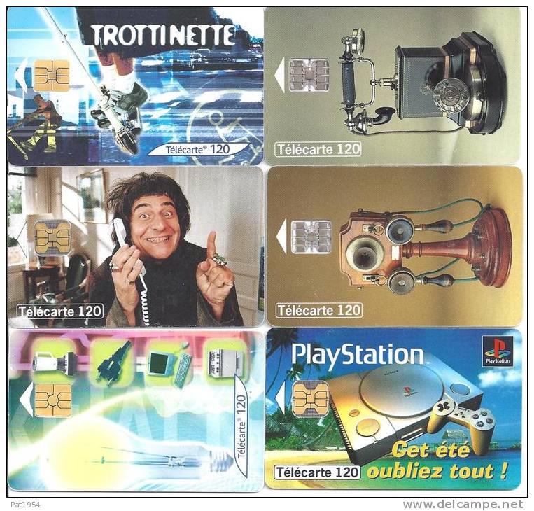 Lot De 6 Télécartes Françaises 120 Unités Variées - Colecciones