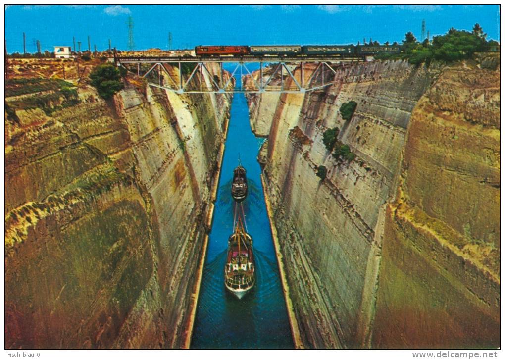 AK Kanal Von Korinth Eisenbahn-Brücke Railway Bridge Griechenland Greece Corinth Hellas Picture Postcard - Ouvrages D'Art