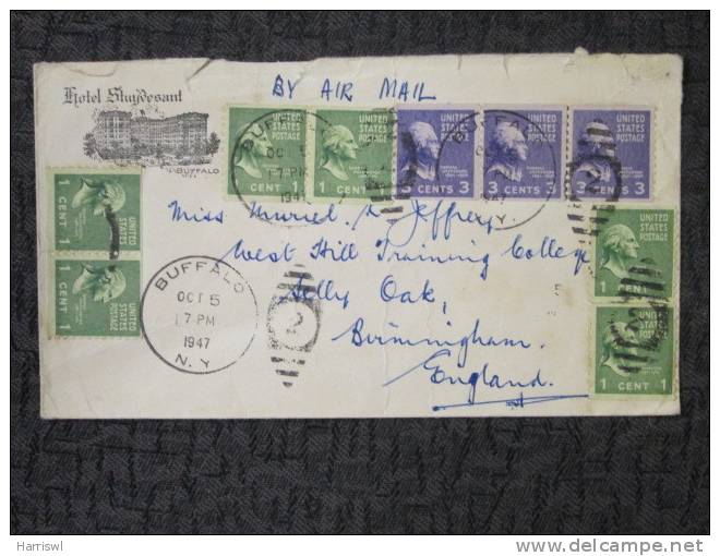 USA 1947 AIRMAIL TO UK WITH BUFFALO POSTMARK - Postal History