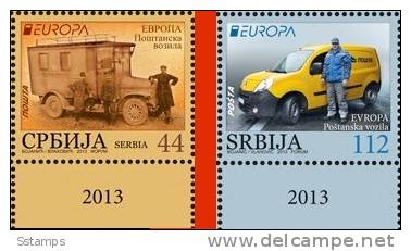 2013 X EUROPA CEPT SRBIJA SERBIA POSTFAHRZEUGE POSTAL VEHICLES  MNH - 2013