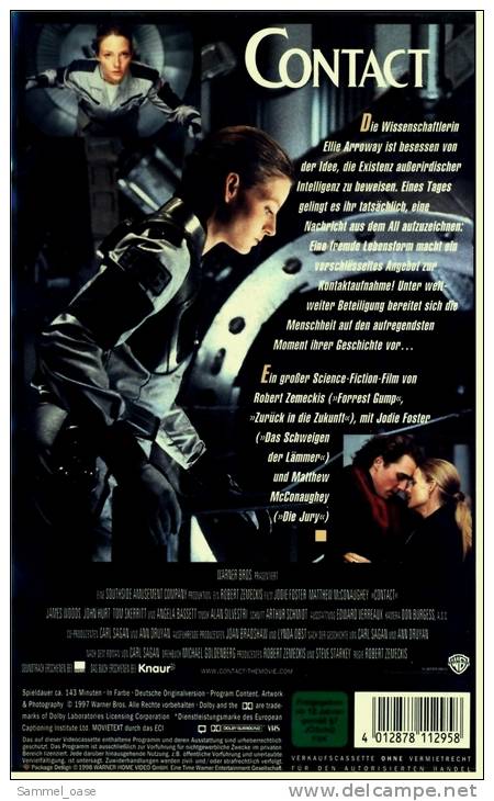 VHS Video  -  Contact  -  Mit Jodie Foster , Matthew McConaughey  -  Science Fiction - Fantascienza E Fanstasy