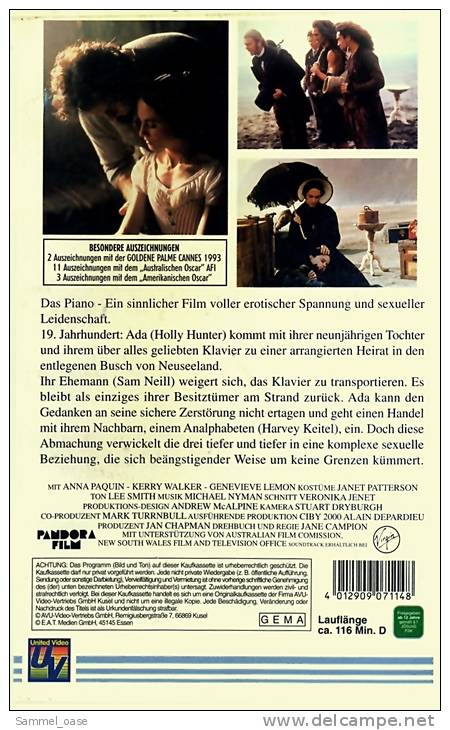 VHS Video Film ,  Das Piano  -  Von Jane Campion - Enfants & Famille