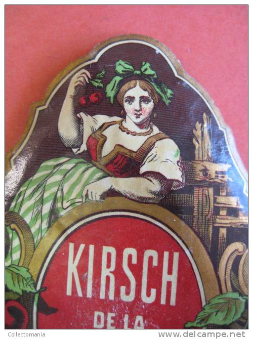 1étiquette 1870 à 1890  - XIX Ième - KIRSCH De La FORET NOIRE - (CERISES) - Imprimeur E. PICHOT - Rum