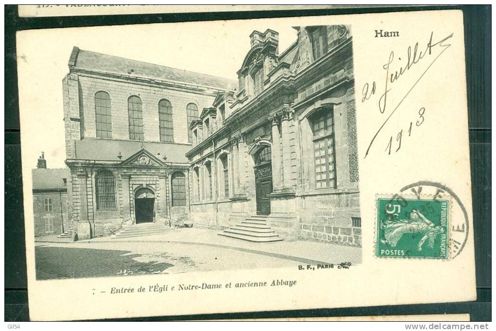 Ham.- Entrée De L&acute;église Notre Dame Et Ancienne Abbaye - Uy99 - Ham