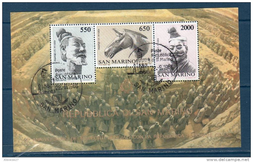 SAN MARINO  1986  --ARTE CINESE --  MINIFOGLIO / FDC - Blocs-feuillets