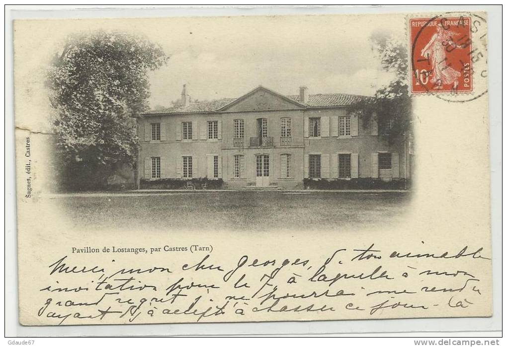 PAVILLON DE LOSTANGES, PAR CASTRES (TARN - 81) - CPA - Castres