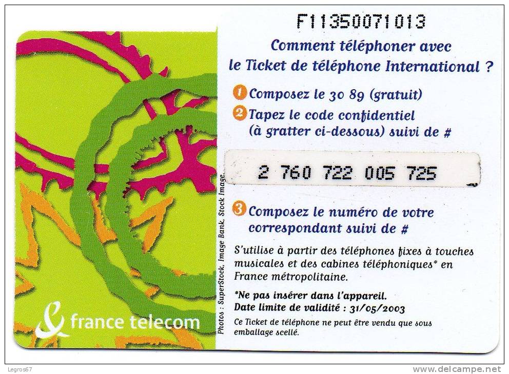 Ticket Téléphone 50 F	Mai-03 - Tickets FT