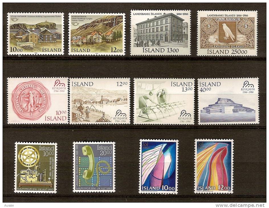 Islande Ijsland Island 1986 Yvertn° Entre 603-615 *** MNH Cote 25,25 Euro - Nuevos