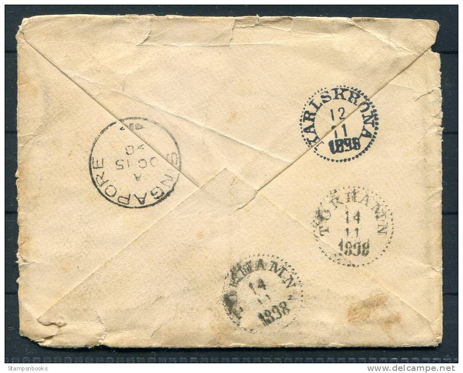 1898 USA Philippines Singapore Sweden - Torhamn Karlskrona Military Cover - Philippines