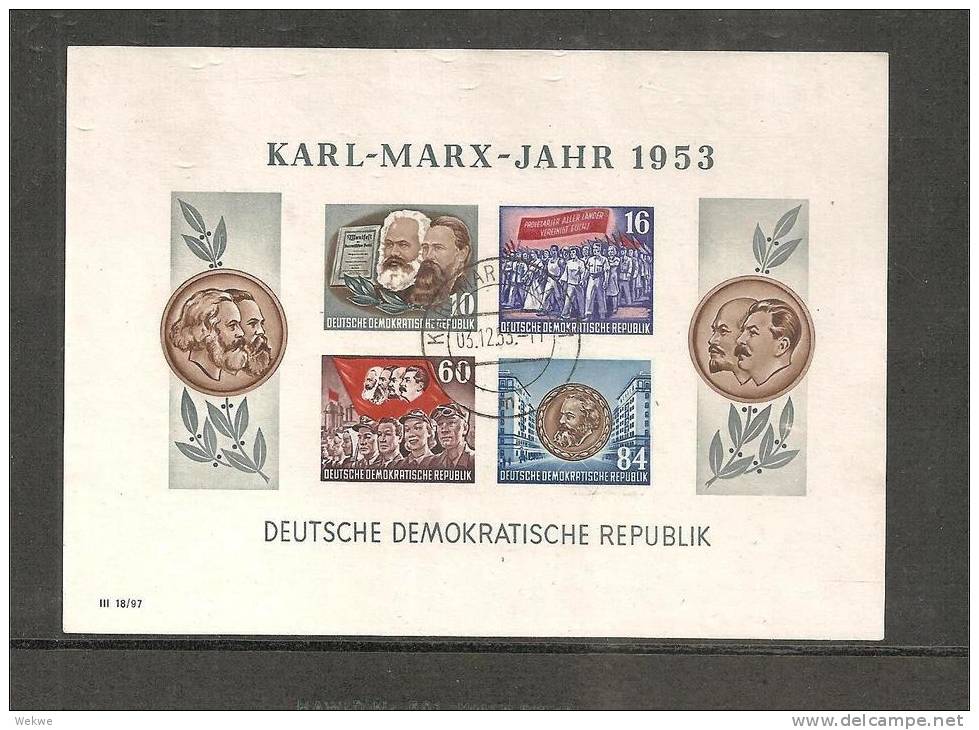 DSP561/DDR Block 9 B/ (Marx Mit Tagesstempel - 1950-1970