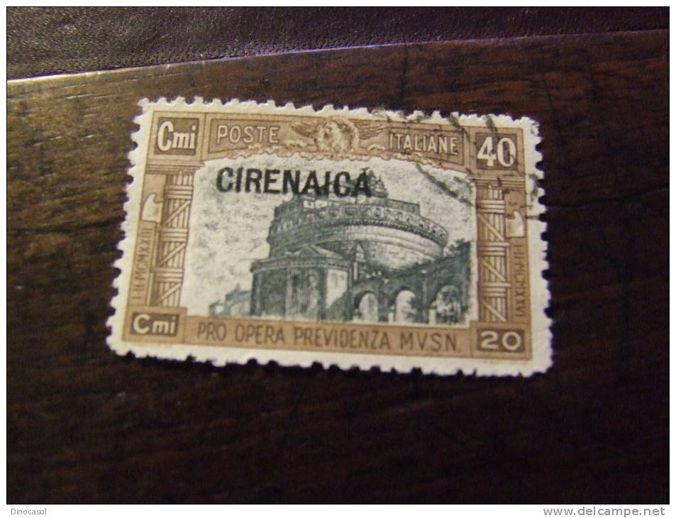 CIRENAICA 1927 MILIZIA I 40+20 C USATO - Cirenaica