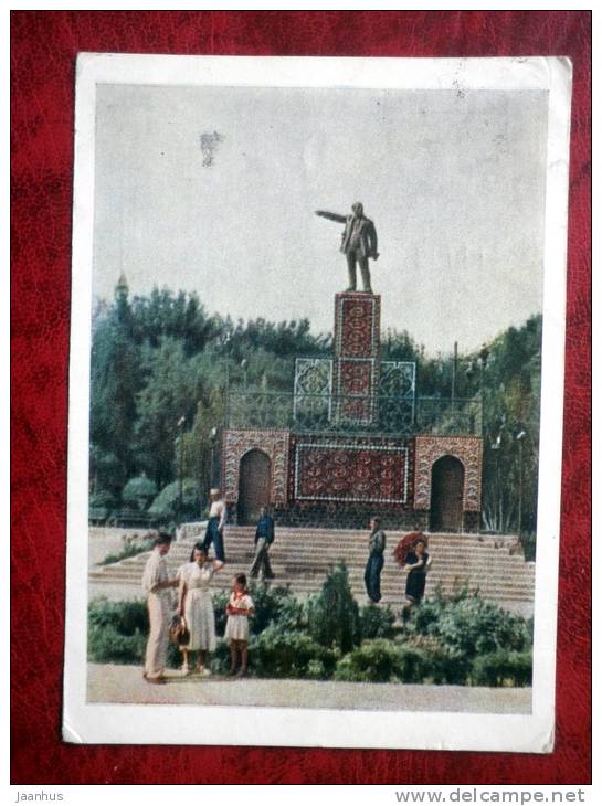 Ashkhabad, Ashabad - Monument To Lenin At Lenin Square - Stamped, Sent To Estonia - 1957 - Turkmenistan - USSR - Used - Turkmenistan