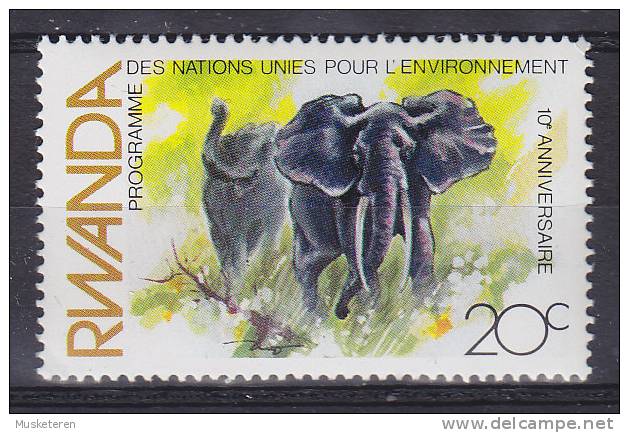 Rwanda 1982 Mi. 1196     20 C Umweltschutz-programm Der Vereinte Nationen Elefanten Elephants MNH** - Neufs