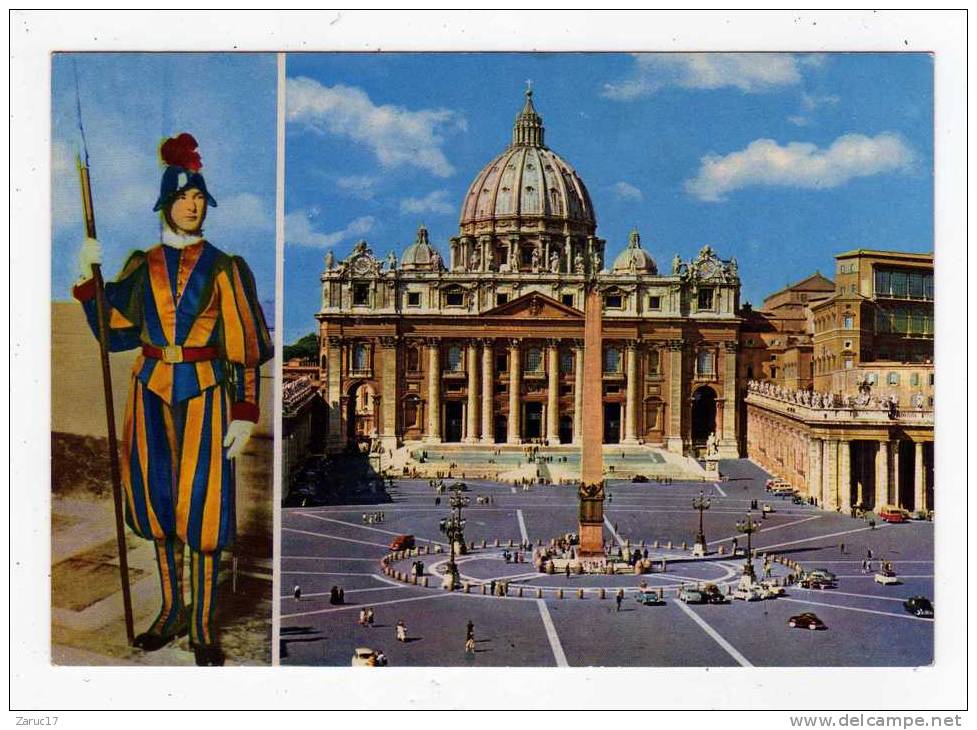 Carte Postale ROME PLACE SAINT PIERRE GARDE SUISSE DU PAPE AU VATICAN ROMA ITALIE - Piazze