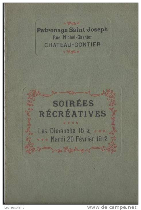Patronage Saint-Joseph De Chateau-Gontier/Soirées Récréatives/ 1912   PROG49 - Programmes