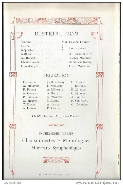 Patronage Saint-Joseph De Chateau-Gontier/Séances Récréatives/ 1913   PROG50 - Programmes