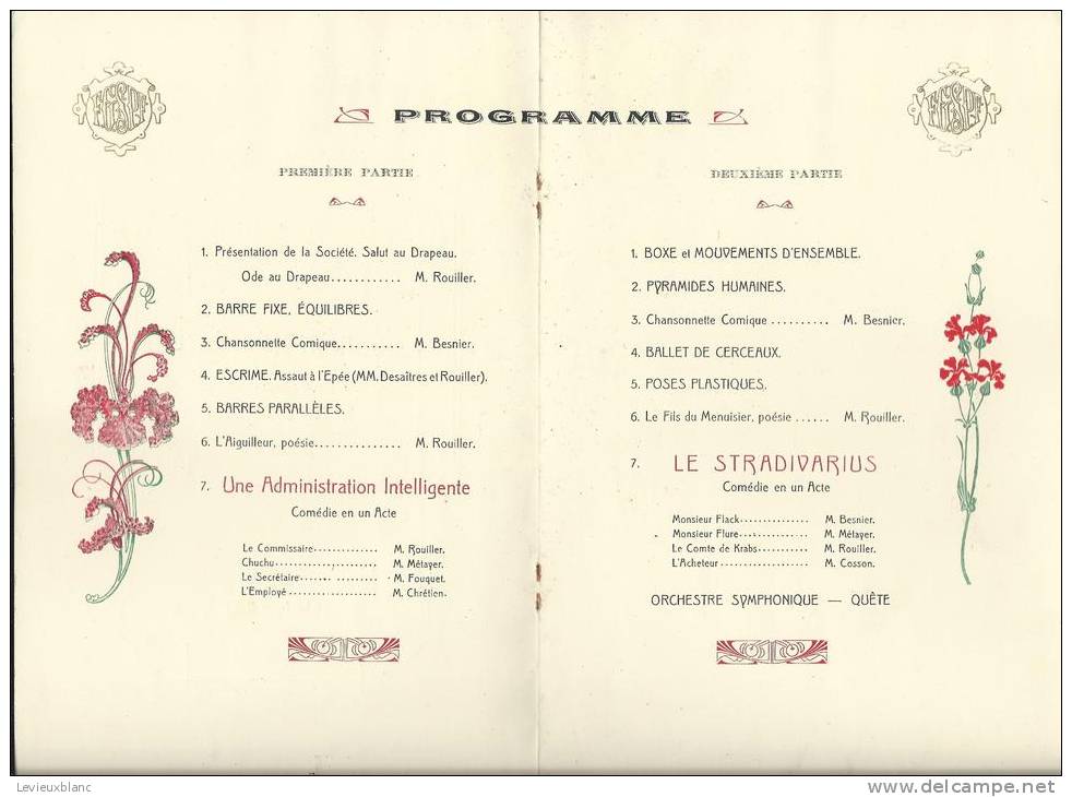 Sté Tir Et Gym/La Villebois-Mareuil/Chateau-Gontier/Séance Récréative/ 1912   PROG51 - Programma's