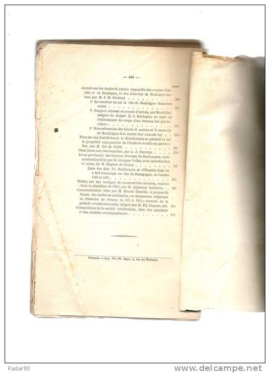 étude Sur Les Origines De La Pêche à Boulogne-sur-Mer(932-1550 )par E Deseille,tome Cinq,2eme Partie ,1874-1876 - Picardie - Nord-Pas-de-Calais