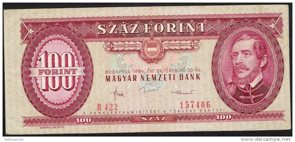 HUNGARY  P171g   100   FORINT   1984    VF - Hongrie