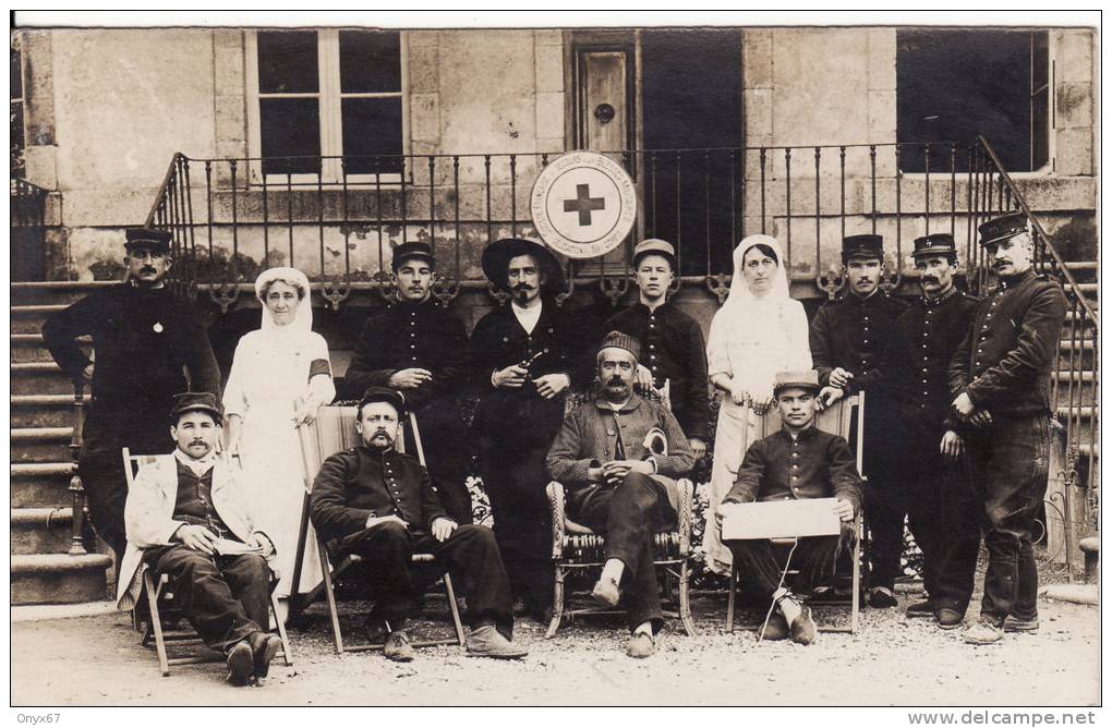 Carte Postale Photo Militaire Français - Ste Française  Secours Aux Blessés Militaires Délégation Du 10ème Corps-Hôpital - Red Cross