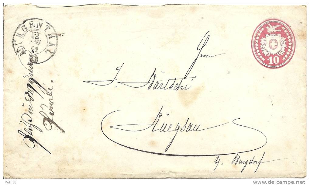 1868 Tüblibrief Von Langenthal Nach Ruegsau Bei Burgdorf - Enteros Postales