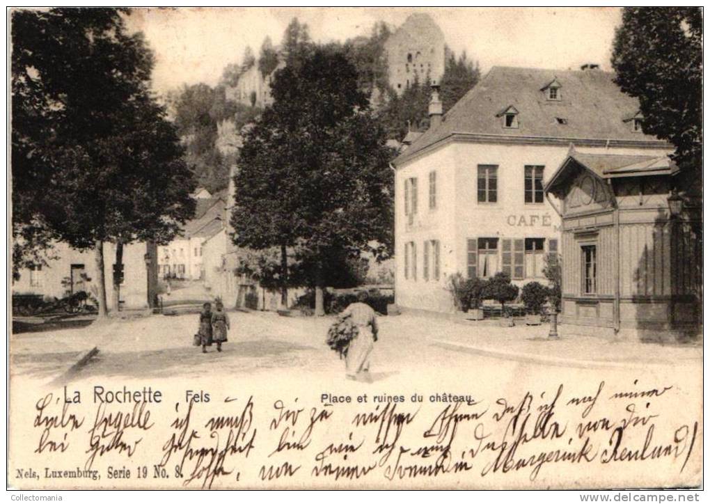 2 Cp.La Rochette Fels Place Et Ruine Du Chateau,        La Vallée De L'ernz Blanche  Manzenbach - Larochette