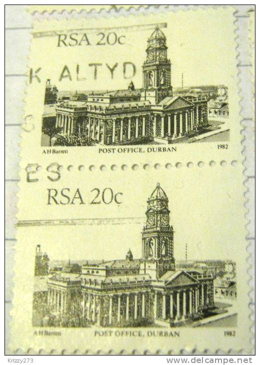 South Africa 1982 Post Office Durban 20c X2 - Used - Usados