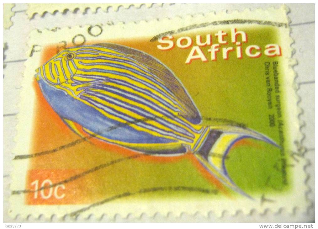 South Africa 2000 Fish Bluebanded Surgeon 10c - Used - Usados