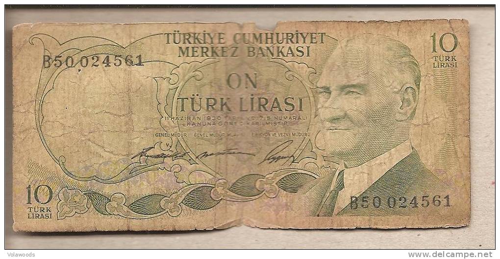 Turchia - Banconota Circolata Da 10 Lire P-180a.1 - 1966 #19 - Turquie