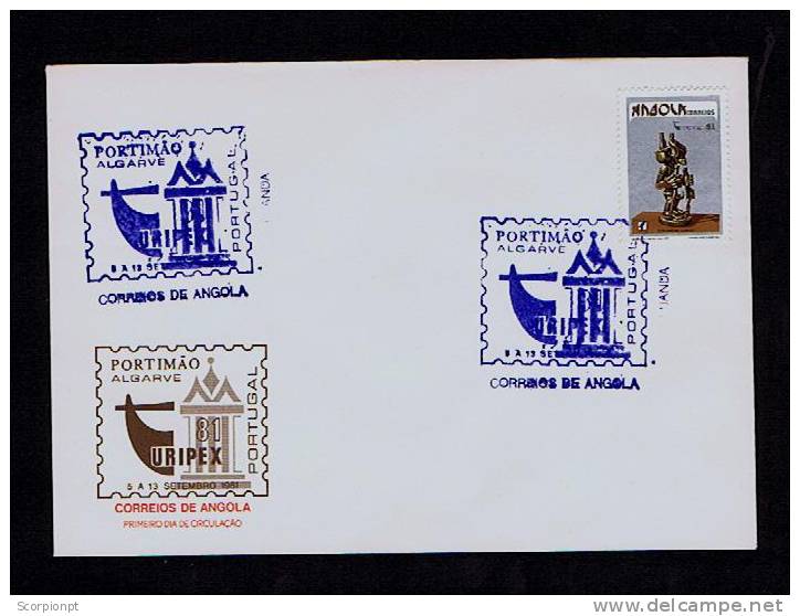 ANGOLA Portugal Portimão Algarve 1981 TURIPEX Leme De Barco + Chaminé Tourisme Tourismus Tourism Sp2256 - Postal Logo & Postmarks