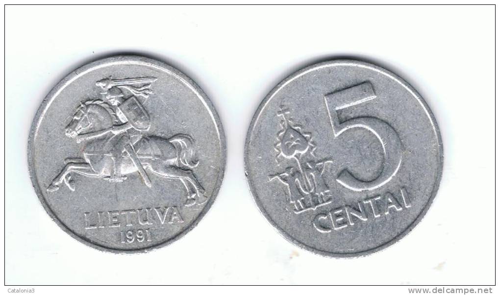LITUANIA - 5 Centai 1991  KM87 - Lituanie