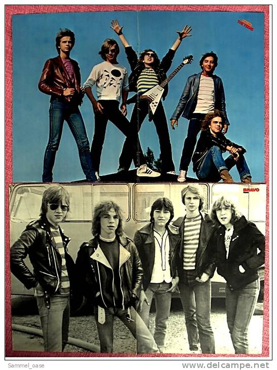 2 Kleine Musik Poster  Gruppe Teens  -  Rückseiten : Peter Maffay + Gregory Peck ,  Von Bravo + Popcorn Ca. 1982 - Posters