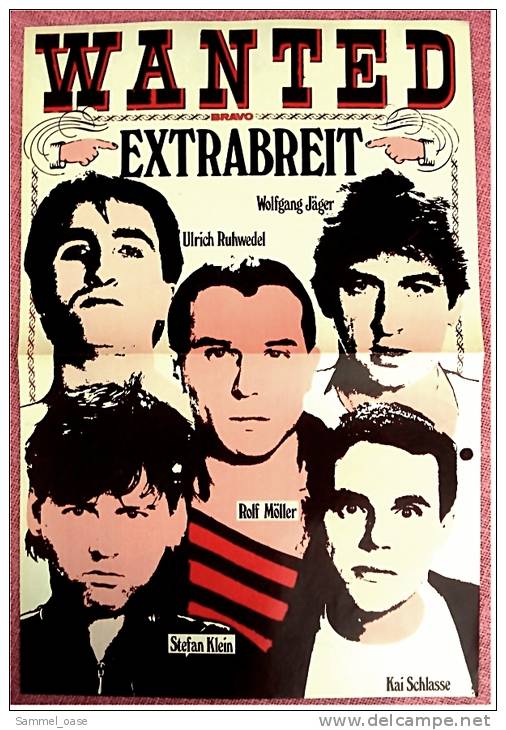 3 Kleine Poster  Gruppe Extrabreit ,  Rückseiten : Band Queen , Soft Cell , Löwe -  Von Pop Rocky + Bravo Ca. 1982 - Posters