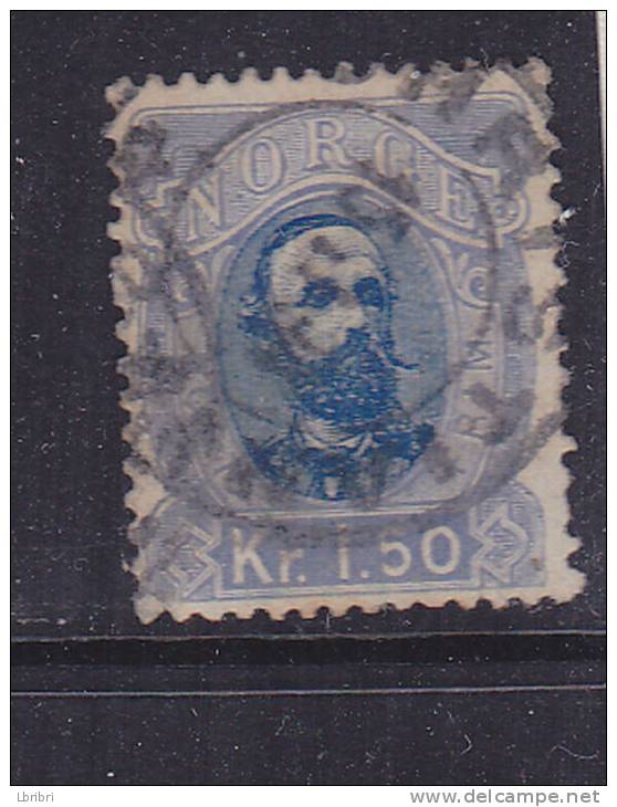 NORVÈGE N° 33 1K50 BLEU OSCAR II ROI DE SUEDE ET DE NORVEGE OBL - Ongebruikt