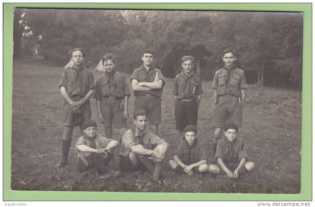 CHAMARANDE, Années 20 : Les Scouts De France. CARTE PHOTO. 2 Scans - Scoutisme