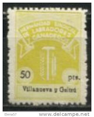 1018- MNH SPAIN LOCAL VILLANUEVA I GELTRU FALANGE ** HERMANDAD GANADEROS Y LABRADORES	.C.N.S. CENTRAL NACIONAL SINDICALI - Nationalistische Ausgaben