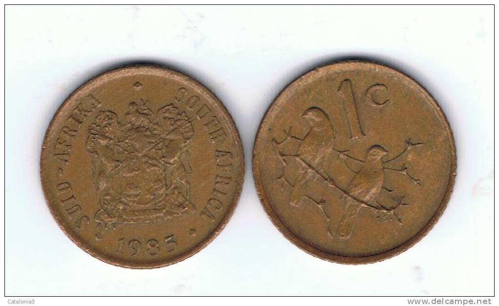 SUD AFRICA -  1 Cent 1985  KM82  - Sparrows / Gorriones - Animal Coins - Sudáfrica