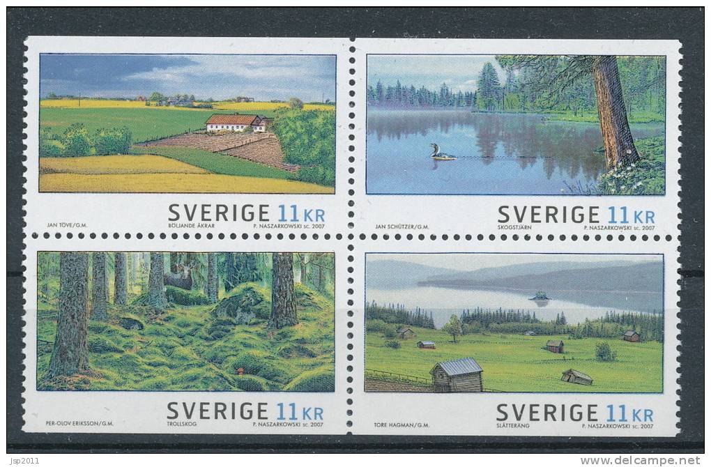 Sweden 2007 Facit # 2606-2609. Summer Landscapes, MNH (**) - Ongebruikt