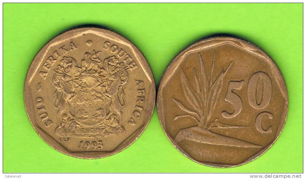 SUD AFRICA -  50 Cents  1993  KM137  -  Planta - South Africa