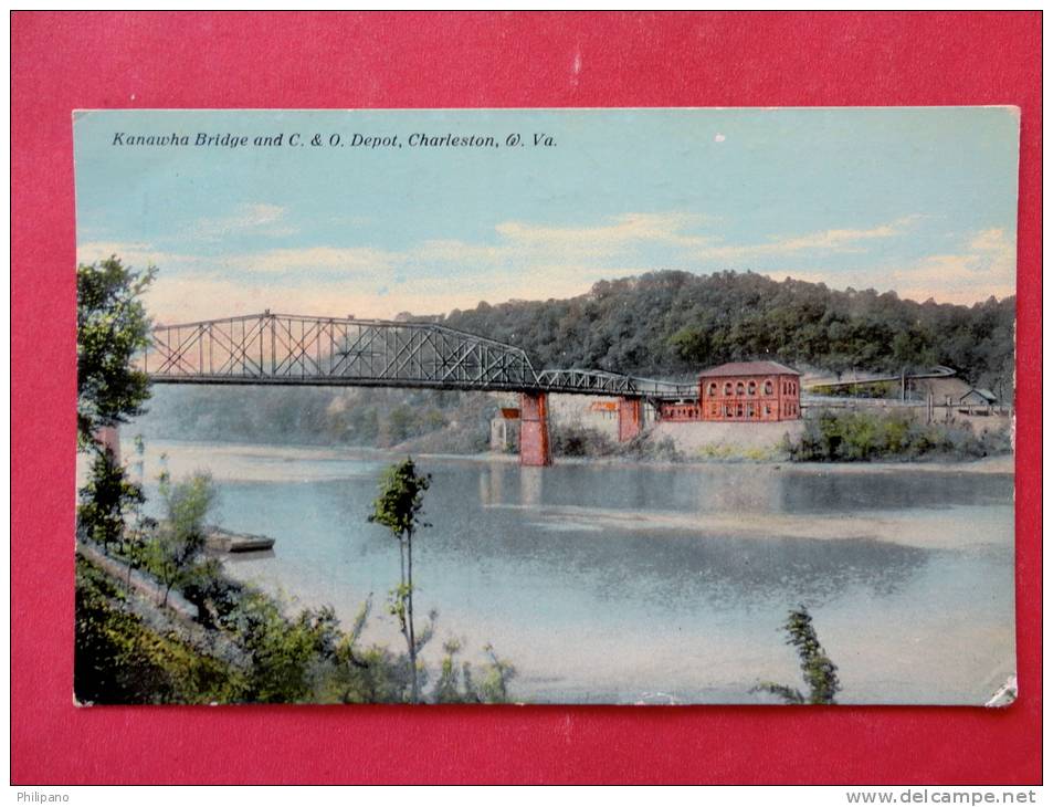 - West Virginia > Charleston  O Kanawha Bridge & C & O Depot 1910 Cancel     Ref 922 - Charleston