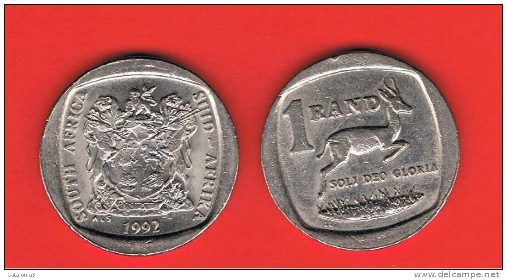 SUD AFRICA -  1 Rand 1992  KM138  - Gacela /  Springbok  - Animal Coin - South Africa