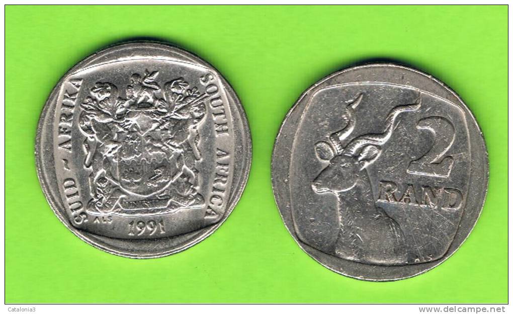 SUD AFRICA -    2 Rand  1991  KM139  -   Greater Kudu - Animal Coin - Südafrika