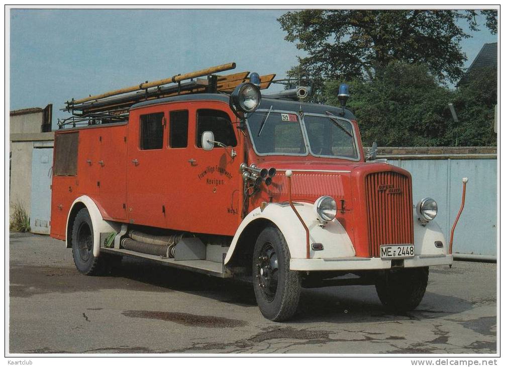 OPEL BLITZ  3 ,6-42  -(´39 )-  BRANDWEER / POMPIER / FEUERWEHR / CLASSIC FIRE ENGINE - Camions & Poids Lourds