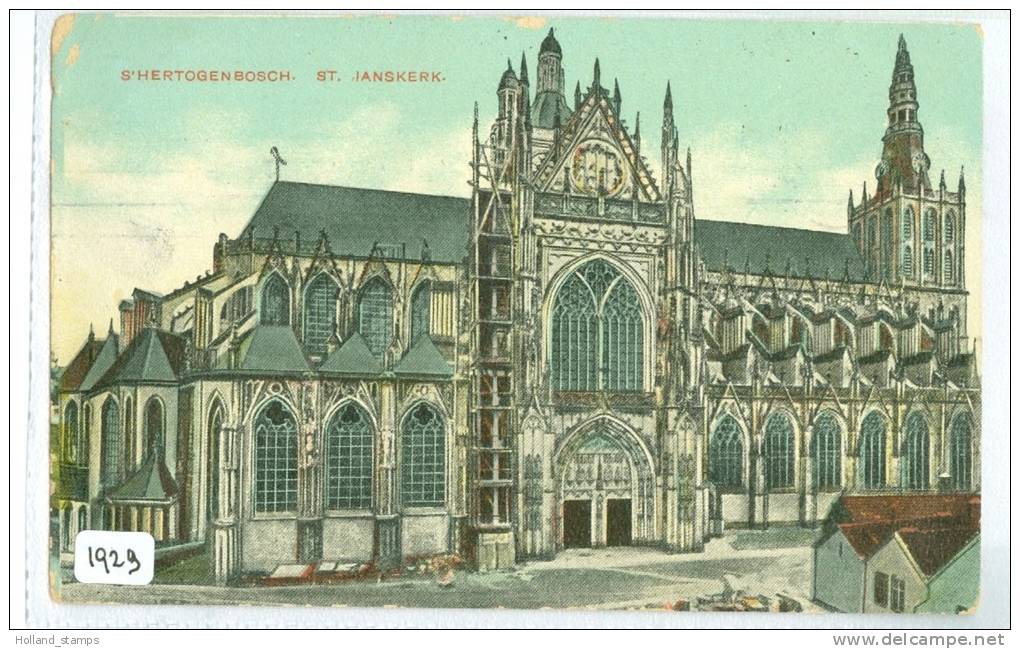 's-HERTOGENBOSCH * St. JANSKERK * ANSICHTKAART * CPA (1929) GELOPEN In 1910 Van ARNHEM Naar GORINCHEM * NVPH NR 50 (2x) - 's-Hertogenbosch