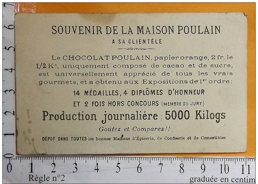 Chromo Fin 19° / CHOCOLAT POULAIN / Souvenir A Sa Clientèle / Gymnastique / La Corde / Corde A Sauter Enfant Pompier - Poulain