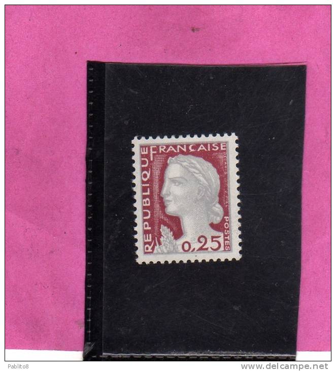 FRANCE FRANCIA 1960 MARIANNE DECARIS MARIANNA CENT. 25c 0.25f MNH - 1960 Marianne De Decaris